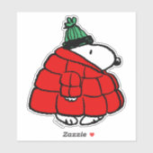 Erdnüsse | Snoopy Red Puffer Jacket Aufkleber (Blatt)