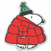 Erdnüsse | Snoopy Red Puffer Jacket Aufkleber (Vorderseite)
