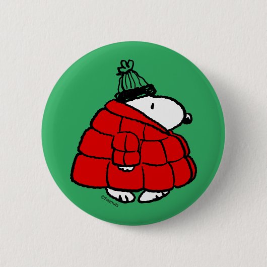Erdnüsse | Snoopy Red Puffer Jacket Button (Vorderseite)