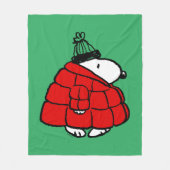 Erdnüsse | Snoopy Red Puffer Jacket Fleecedecke (Vorderseite)