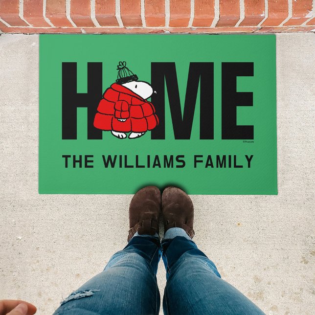 Erdnüsse | Snoopy Red Puffer Jacket Fußmatte (Doormat outside)