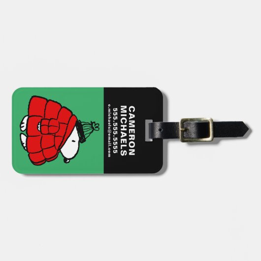 Erdnüsse | Snoopy Red Puffer Jacket Gepäckanhänger (Vorderseite horizontal)