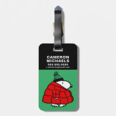 Erdnüsse | Snoopy Red Puffer Jacket Gepäckanhänger (Rückseite vertikal)