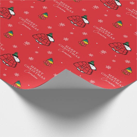 Erdnüsse | Snoopy Red Puffer Jacket Geschenkpapier (Ecke)