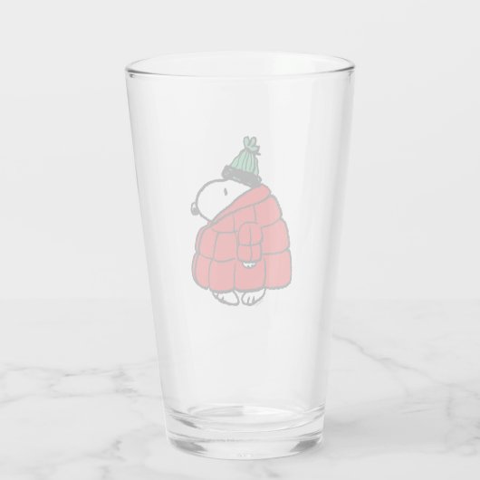 Erdnüsse | Snoopy Red Puffer Jacket Glas (Rückseite)