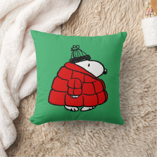 Erdnüsse   Snoopy Red Puffer Jacket Kissen