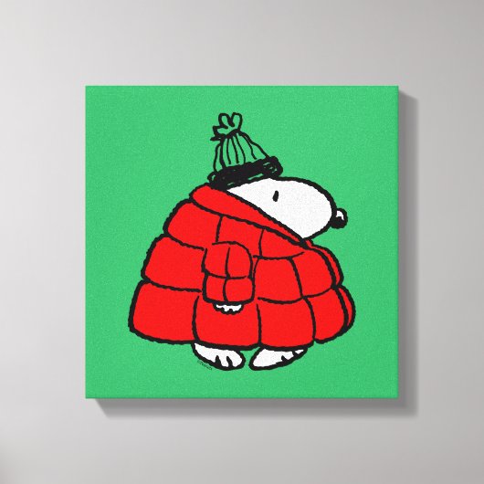 Erdnüsse | Snoopy Red Puffer Jacket Leinwanddruck (Vorderseite)
