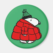 Erdnüsse | Snoopy Red Puffer Jacket Magnet (Vorne)
