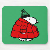 Erdnüsse | Snoopy Red Puffer Jacket Mousepad (Vorne)