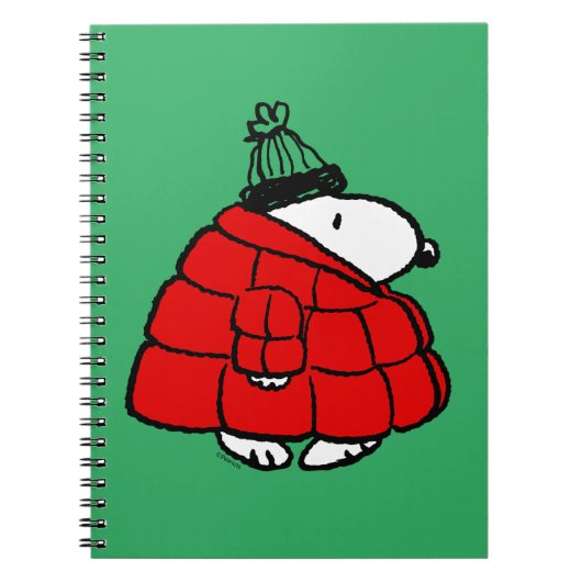 Erdnüsse | Snoopy Red Puffer Jacket Notizblock (Vorderseite)