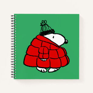 Erdnüsse   Snoopy Red Puffer Jacket Notizblock