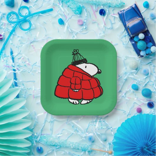 Erdnüsse | Snoopy Red Puffer Jacket Pappteller (Party)