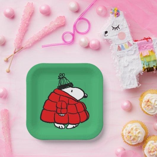 Erdnüsse | Snoopy Red Puffer Jacket Pappteller (Party)