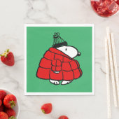 Erdnüsse | Snoopy Red Puffer Jacket Serviette (Beispiel)