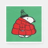 Erdnüsse | Snoopy Red Puffer Jacket Serviette (Vorderseite)