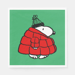Erdnüsse Snoopy Red Puffer Jacket Serviette
