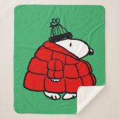 Erdnüsse | Snoopy Red Puffer Jacket Sherpadecke (Vorderseite)