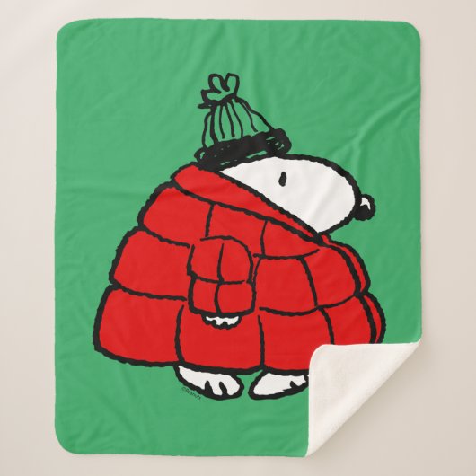 Erdnüsse | Snoopy Red Puffer Jacket Sherpadecke (Vorderseite)