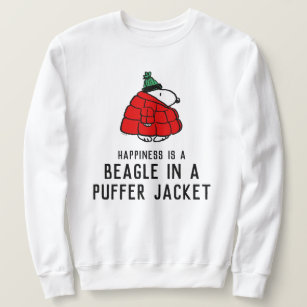 Erdnüsse   Snoopy Red Puffer Jacket Sweatshirt