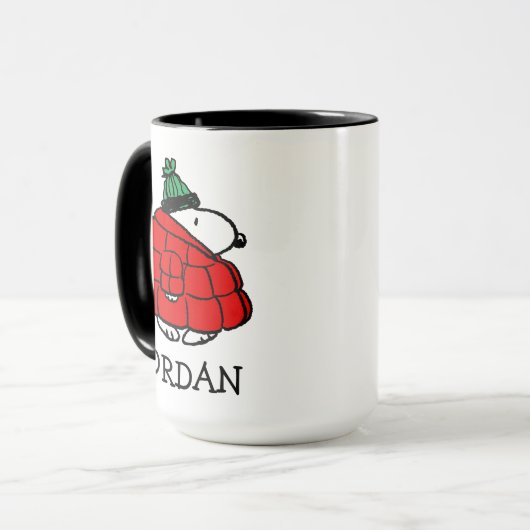 Erdnüsse | Snoopy Red Puffer Jacket Tasse (Vorderseite Links)