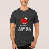 Erdnüsse | Snoopy Red Puffer Jacket Tri-Blend Shirt (Vorderseite)