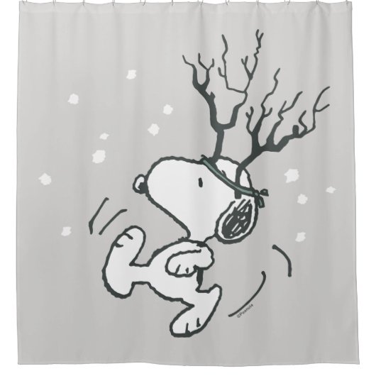 Erdnüsse | Snoopy Rentier Duschvorhang (Vorderseite)