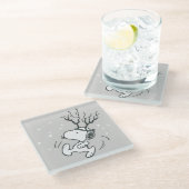 Erdnüsse | Snoopy Rentier Glasuntersetzer (Schrägansicht)