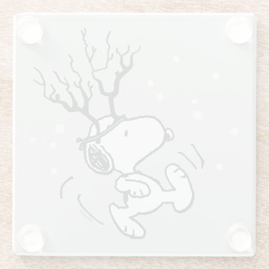 Erdnüsse | Snoopy Rentier Glasuntersetzer (Rückseite)