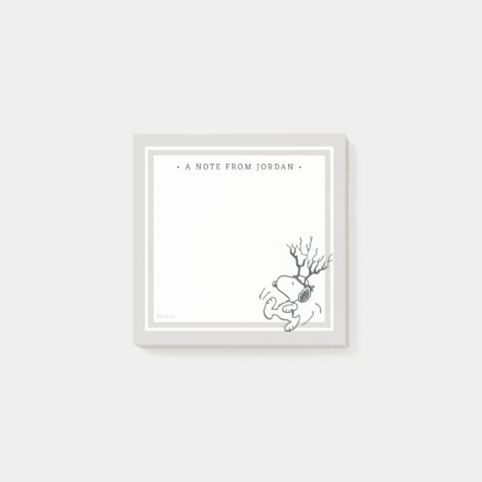 Erdnüsse | Snoopy Rentier Post-it Klebezettel (Vorderseite)