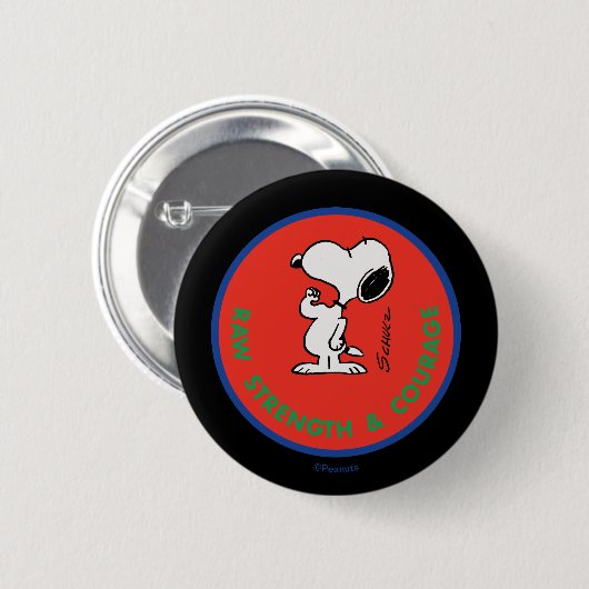 Erdnüsse | Snoopy Row Stärke & Mut Abzeichen Button (Vorne & Hinten)