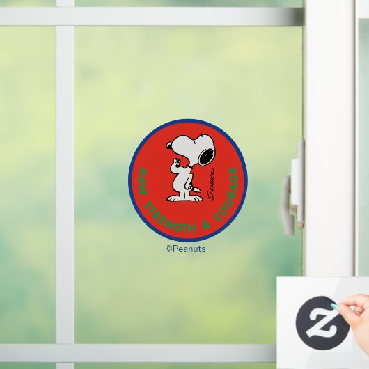 Erdnüsse | Snoopy Row Stärke & Mut Abzeichen Fensteraufkleber (Zuhause)