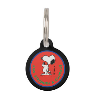 Erdnüsse Snoopy Row Stärke & Mut Abzeichen Haustiermarke