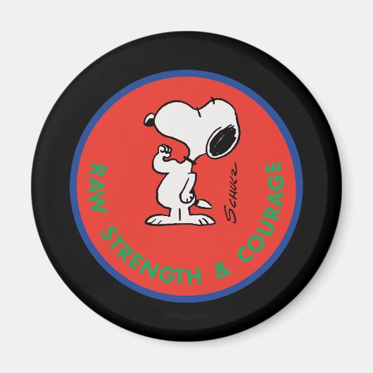 Erdnüsse | Snoopy Row Stärke & Mut Abzeichen Magnet (Vorne)