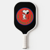 Erdnüsse | Snoopy Row Stärke & Mut Abzeichen Pickleball Schläger (Rückseite)