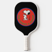 Erdnüsse | Snoopy Row Stärke & Mut Abzeichen Pickleball Schläger (Vorderseite)
