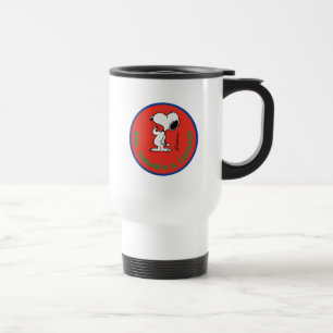 Erdnüsse Snoopy Row Stärke & Mut Abzeichen Reisebecher