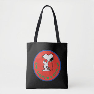 Erdnüsse   Snoopy Row Stärke & Mut Abzeichen Tasche