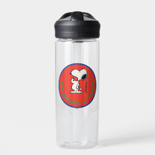 Erdnüsse Snoopy Row Stärke & Mut Abzeichen Trinkflasche