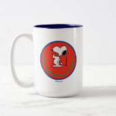 Erdnüsse | Snoopy Row Stärke & Mut Abzeichen Zweifarbige Tasse (Links)