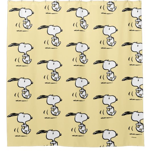 Erdnüsse | Snoopy Running Duschvorhang (Vorderseite)