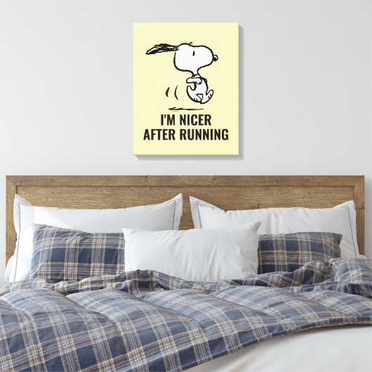 Erdnüsse | Snoopy Running Leinwanddruck (Insitu (Schlafzimmer))