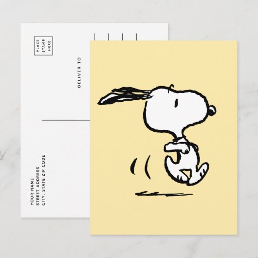 Erdnüsse | Snoopy Running Postkarte (Vorne/Hinten)