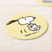 Erdnüsse | Snoopy Running Runder Pappuntersetzer (Angewinkelt)