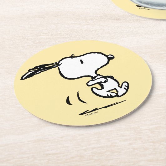 Erdnüsse | Snoopy Running Runder Pappuntersetzer (Angewinkelt)