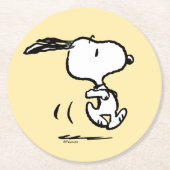 Erdnüsse | Snoopy Running Runder Pappuntersetzer (Vorderseite)