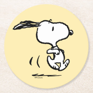 Erdnüsse   Snoopy Running Runder Pappuntersetzer