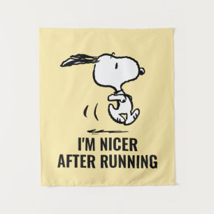 Erdnüsse   Snoopy Running Wandteppich