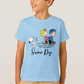 Erdnüsse | Snoopy, Sally & Linus Sled Riding T-Shirt (Vorderseite)