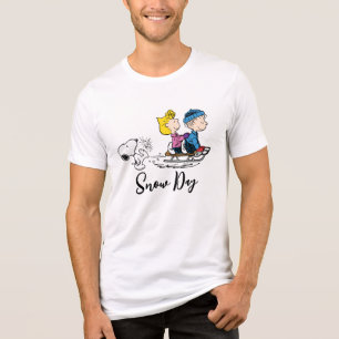 Erdnüsse   Snoopy, Sally & Linus Sled Riding Tri-Blend Shirt