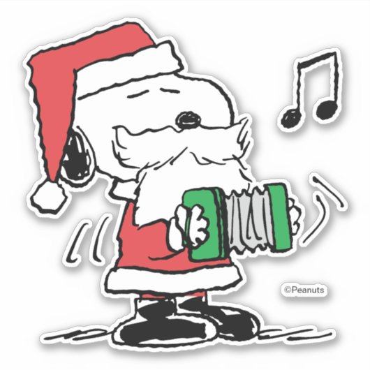 Erdnüsse | Snoopy Santa Claus Accordian Aufkleber (Vorderseite)